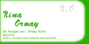 nina ormay business card